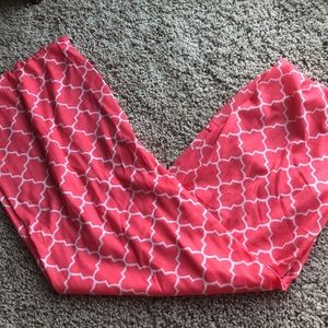 Pink and white scarf